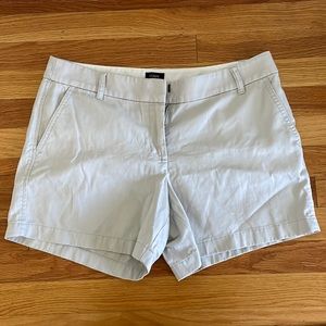 JCrew Factory Women’s Classic Grey Khaki Chino Shorts Size 8